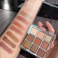 Golden Caramel 9 Warm Bronze & Nude Brown Eyeshadow Palette Matte & Metallic Q25467