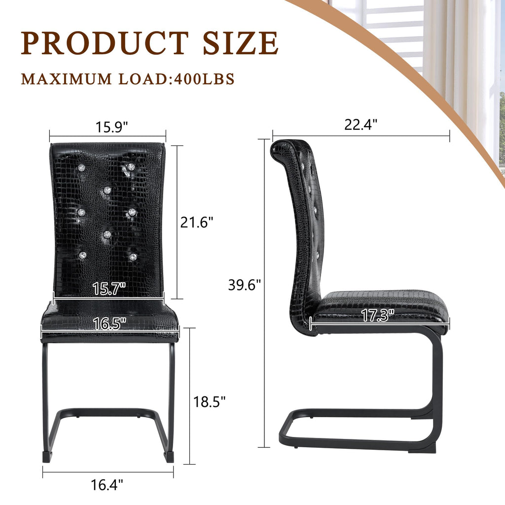 Black PU Leather Dining Chairs Set of 4 A245328