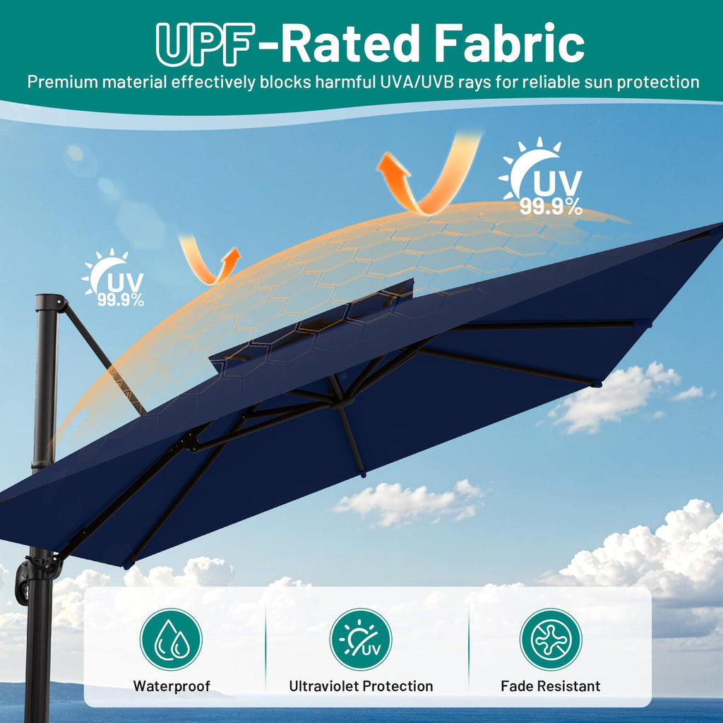 Navy Blue Cantilever Patio Umbrella J479118