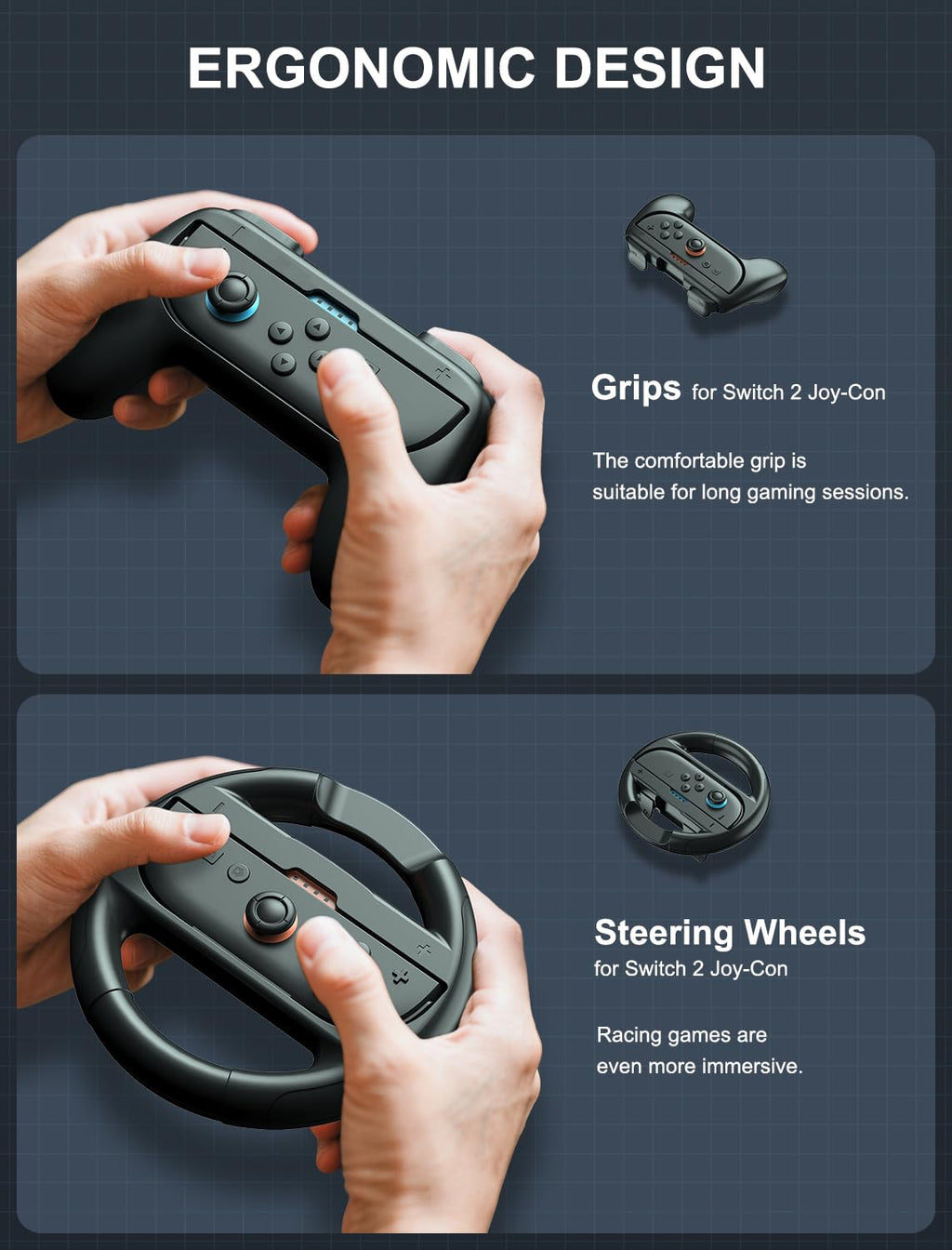 Joy-Con Grips & Steering Wheels Bundle E697974