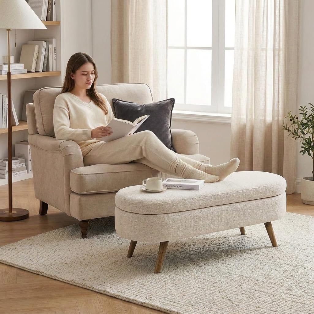 43.5” Upholstered Storage Ottoman Bench M630862