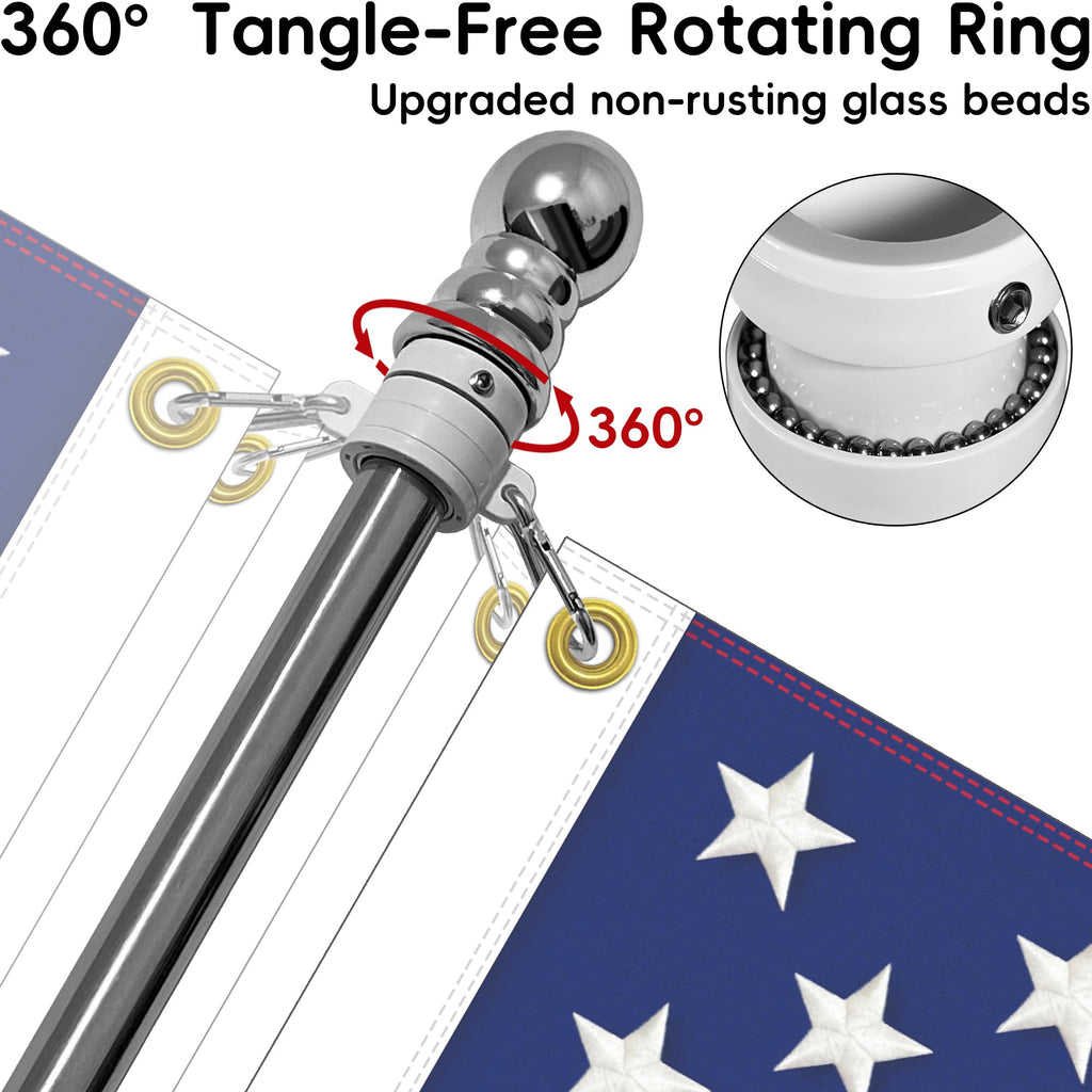6 FT Stainless Steel Flag Pole Kit, 2 Packs Q370562