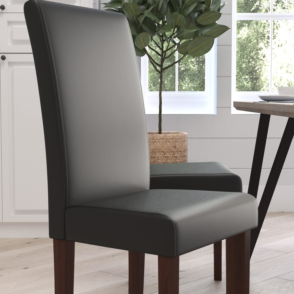 Black Faux Leather Accent Dining Chair M557781