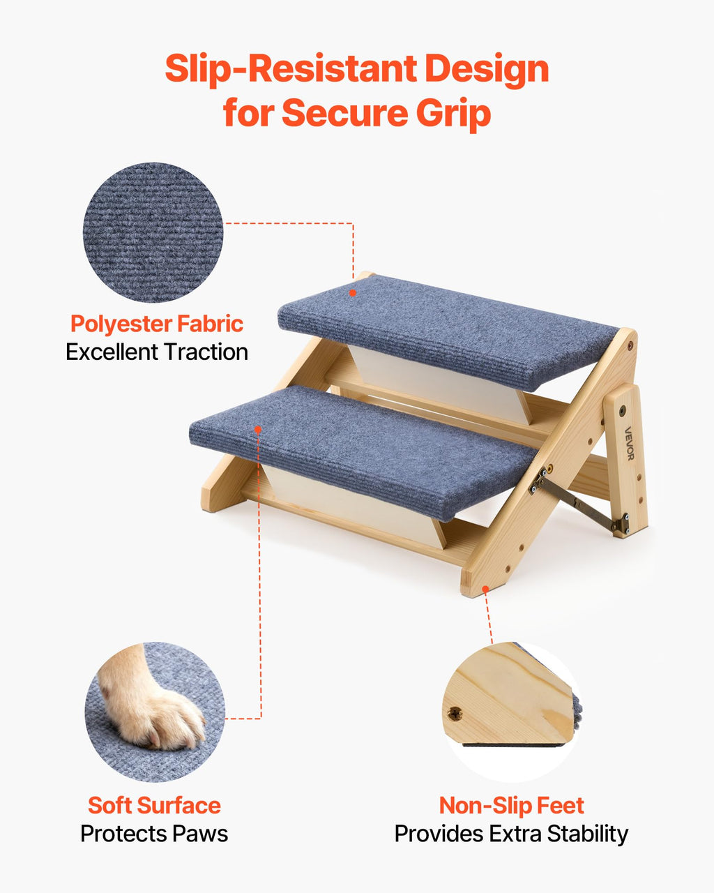 Wood 2-Step Pet Stairs C631