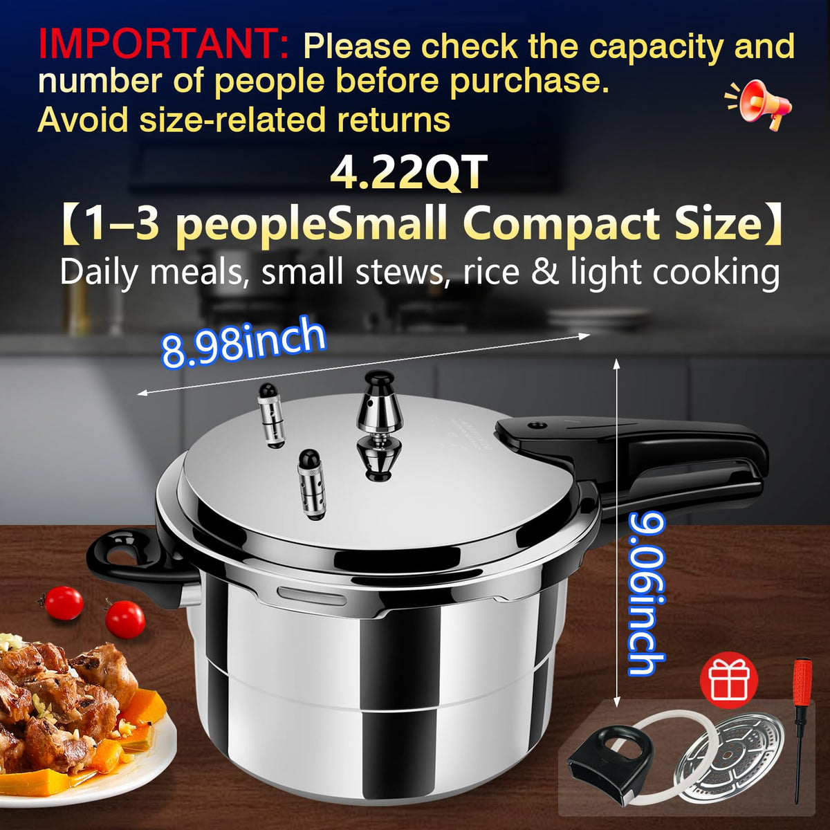 4.23 Quart Aluminum Stovetop Pressure Cooker E72792