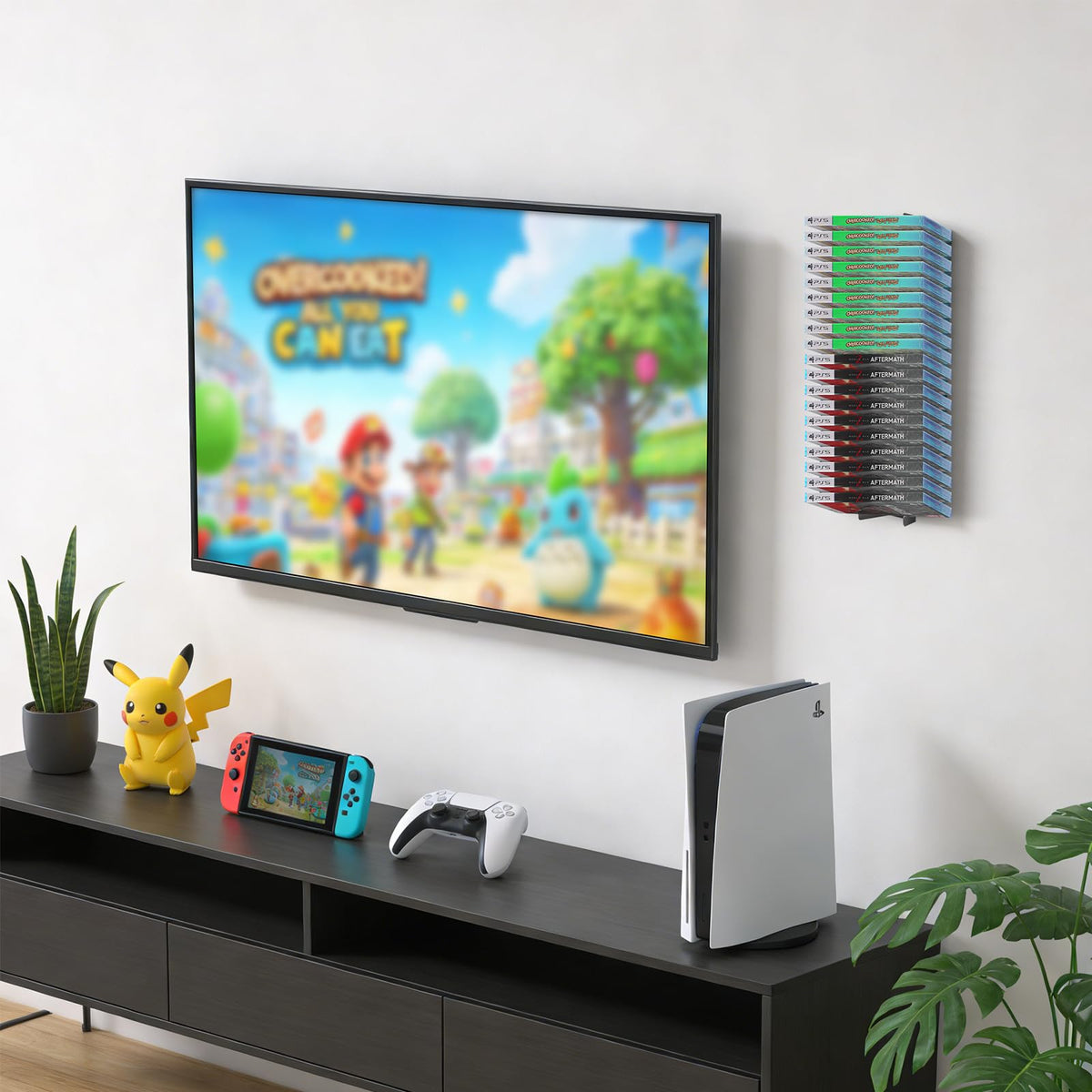 4-Pack Wall Mount DVD Holder Metal Video Game Storage Rack T750197