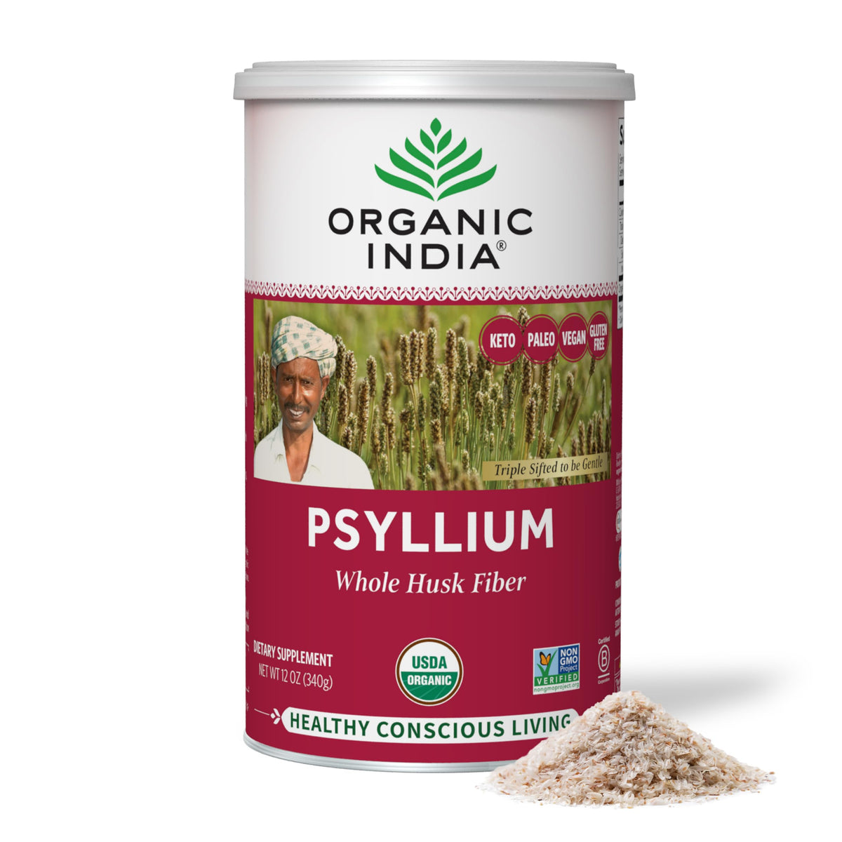 Psyllium Whole Husk Fiber Supplement 12 oz N903