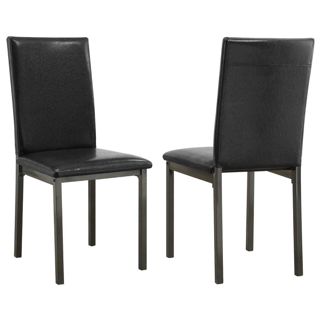 Set of 2 Faux Leather Upholstered Dining Side Chair Black and Grey U4637