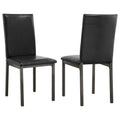 Set of 2 Faux Leather Upholstered Dining Side Chair Black and Grey U4637