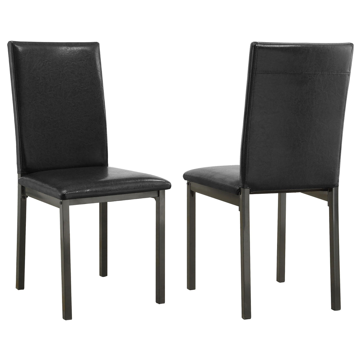 Set of 2 Faux Leather Upholstered Dining Side Chair Black and Grey U4637