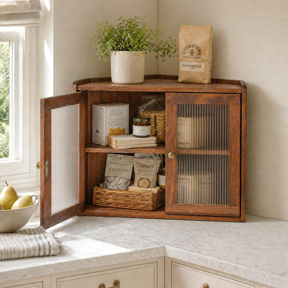 Brown Wooden Double Layer Bread Box A59949