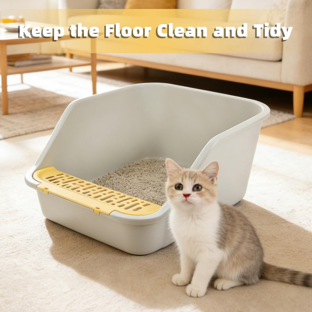High Sides Open Top Cat Litter Box with Low Entry Z21076