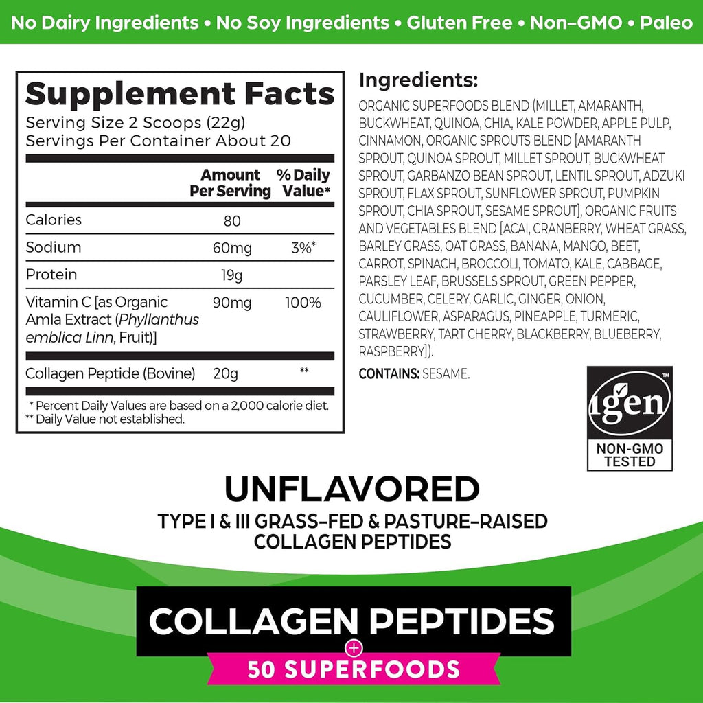 Hydrolyzed Collagen Powder with Organic Superfoods H6175