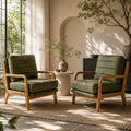 Mid-Century Modern Accent Chair Set of 2 Green A92478