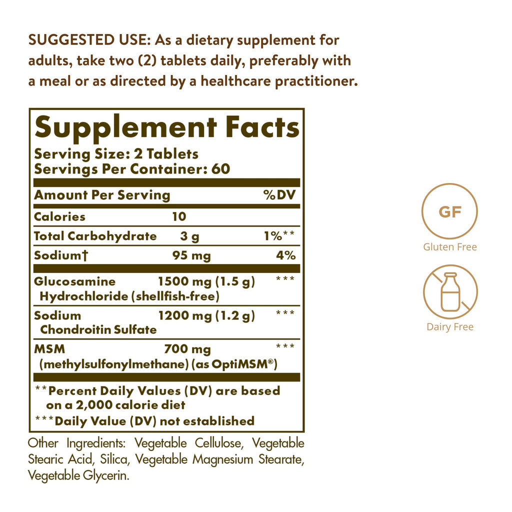 120 Tablets Glucosamine Chondroitin MSM F24450