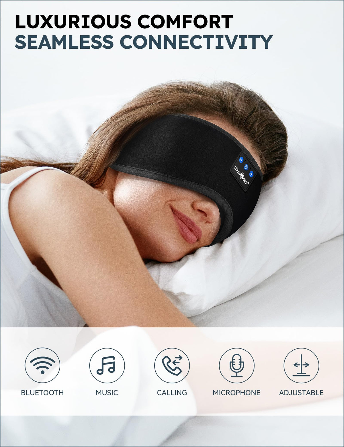 3D Bluetooth Sleep Headphones Headband T469