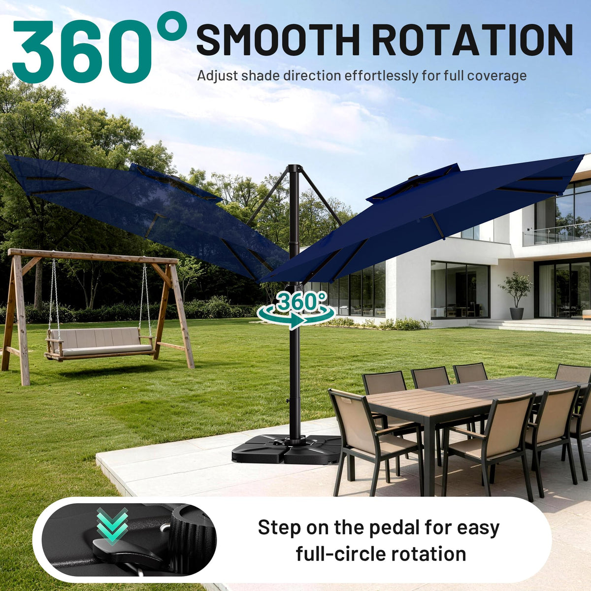 Navy Blue Cantilever Patio Umbrella J479118