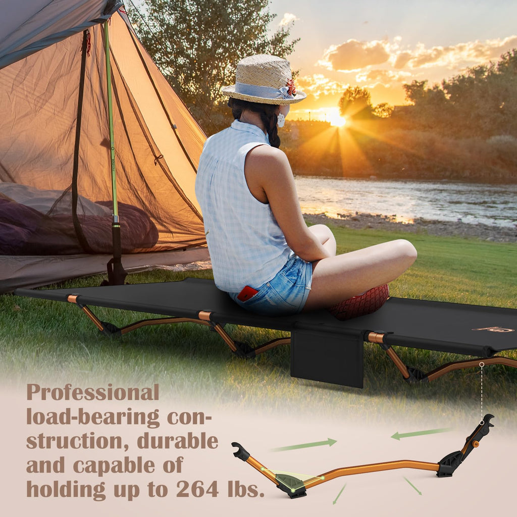 Foldable Camping Cot with Storage Bag I422508