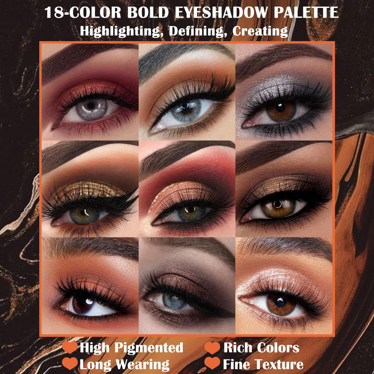 18 Colors Matte Shimmer Glitter Eyeshadow Palette Y741