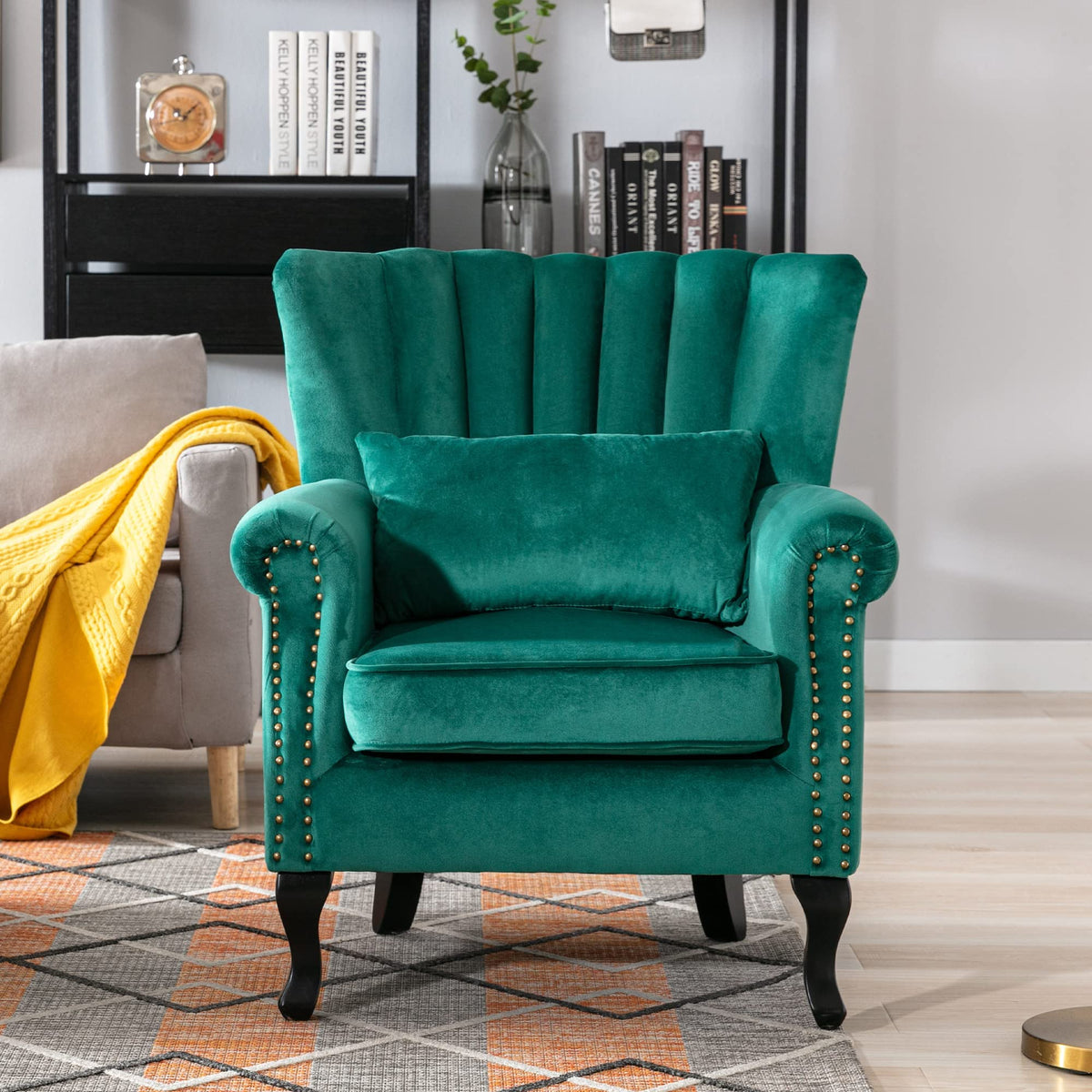 Velvet Accent Chairs Set of 2 Green F60214