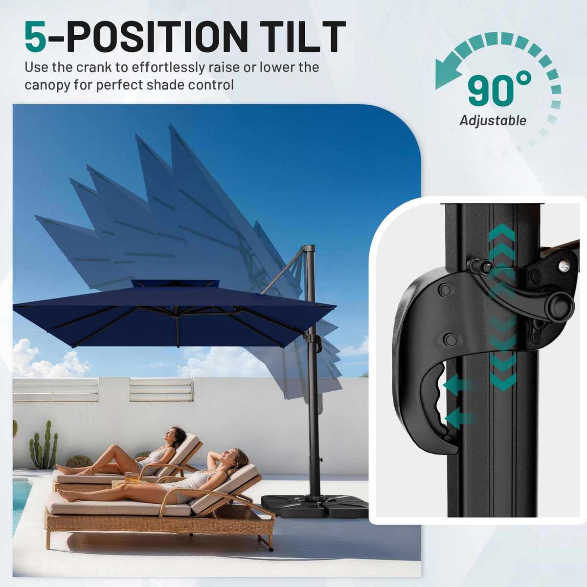 Navy Blue Cantilever Patio Umbrella J479118