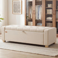 48 Inches Storage Ottoman with Solid Wood Legs L623228