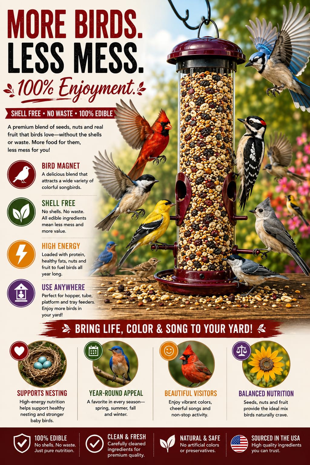 Fruit & Nut Bird Seed 20 lb H2010