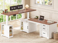 L Shaped Standing Desk with Storage Q748