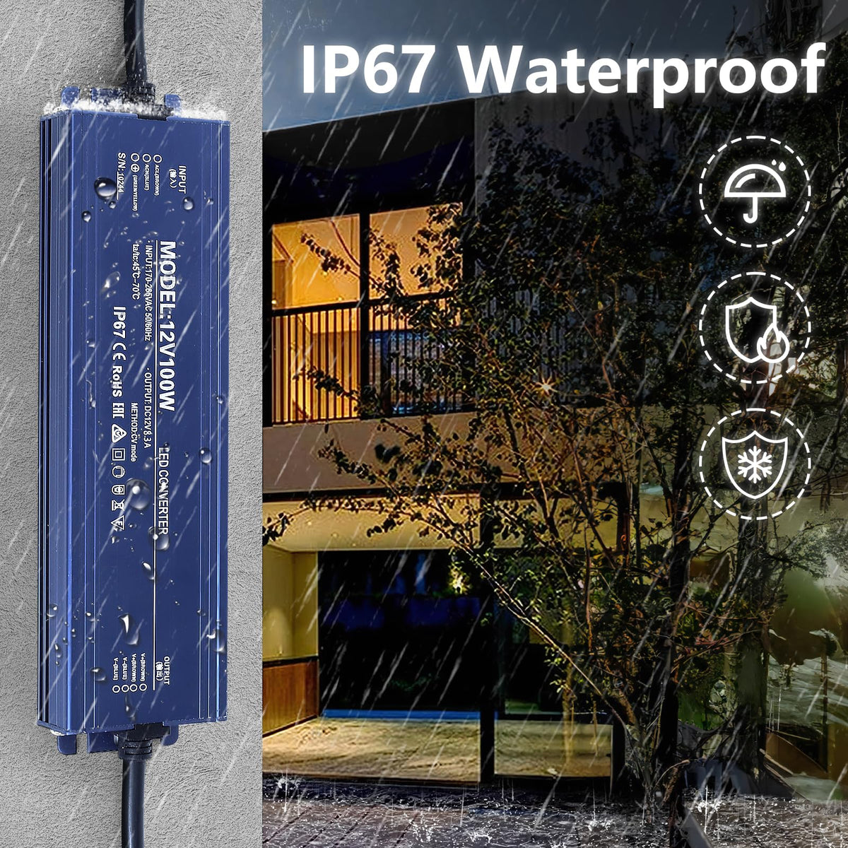 Waterproof IP67 12V 200W Ultra Slim LED Driver Transformer L988194