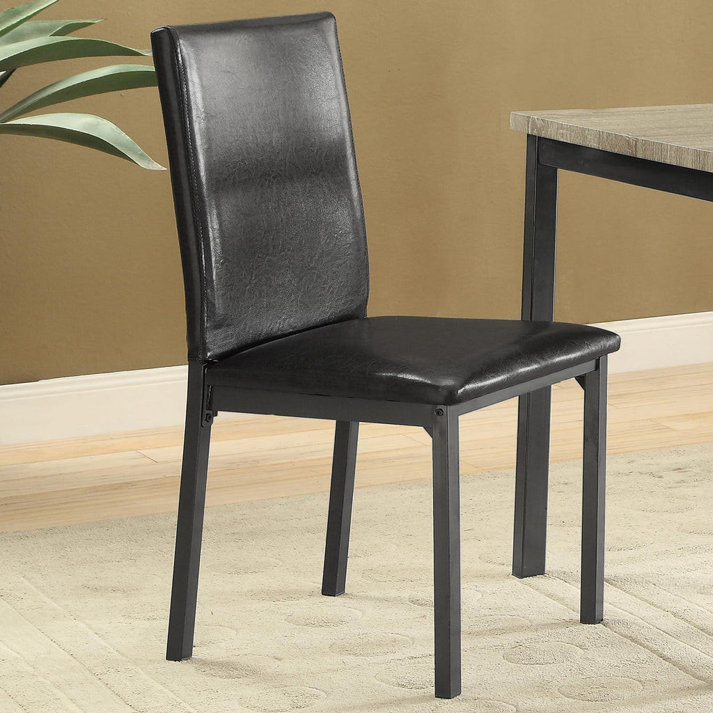 Set of 2 Faux Leather Upholstered Dining Side Chair Black and Grey U4637