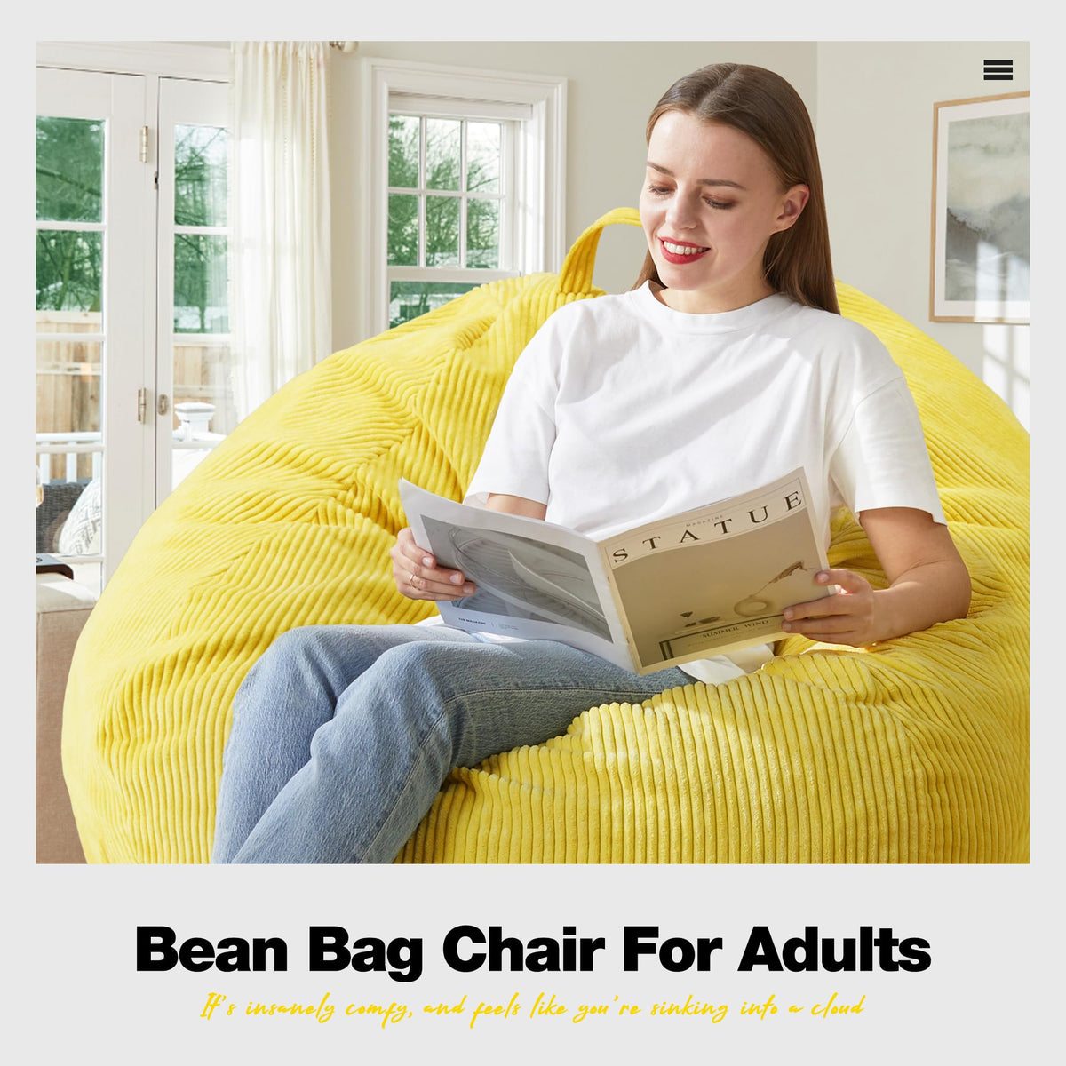 Oversized Bean Bag Chair with Filling U90843