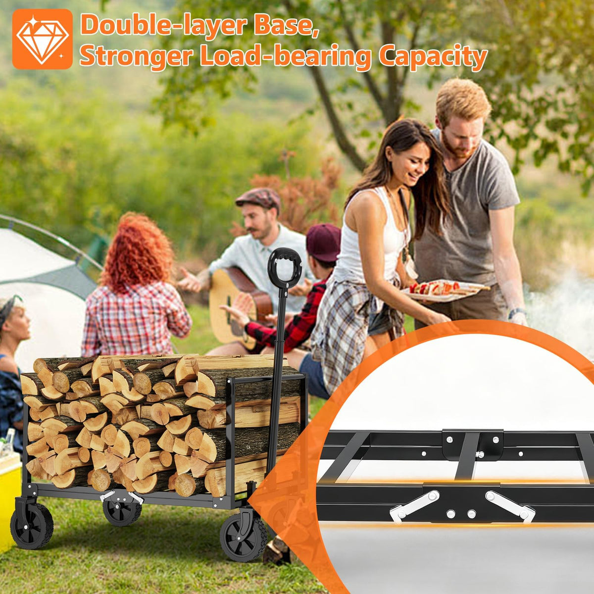 Foldable Heavy Duty Utility Wagon Cart with Wheels L50114