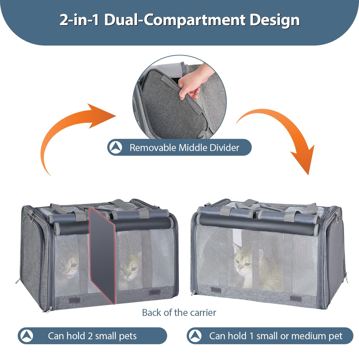 Large Expandable Soft-Sided Cat Carrier H17817
