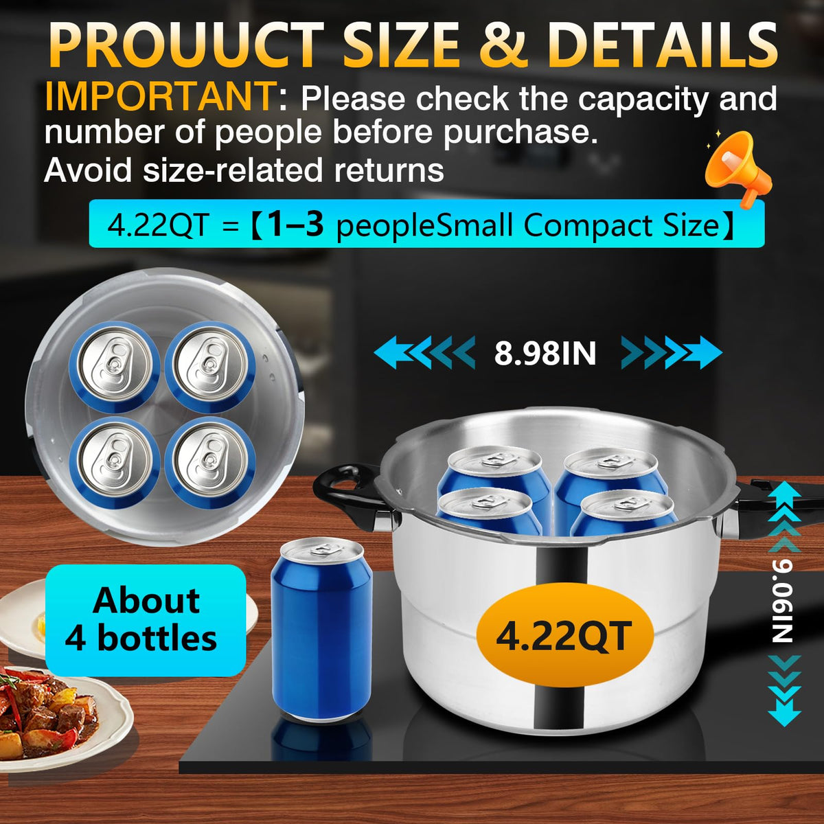 4.23 Quart Aluminum Stovetop Pressure Cooker E72792