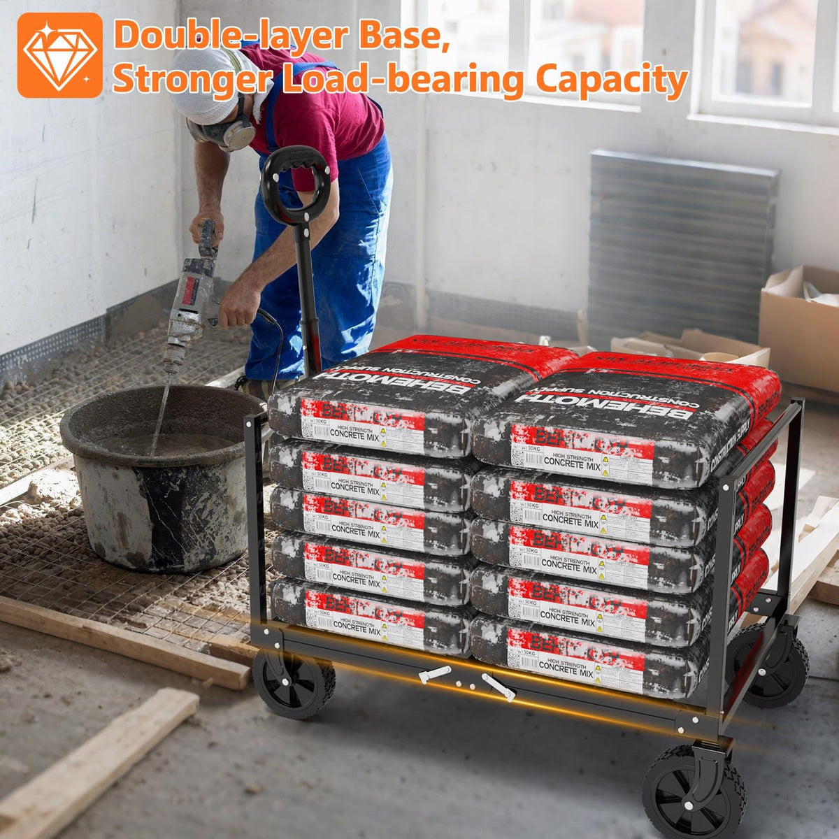 Foldable Heavy Duty Utility Wagon Cart with Wheels L50114