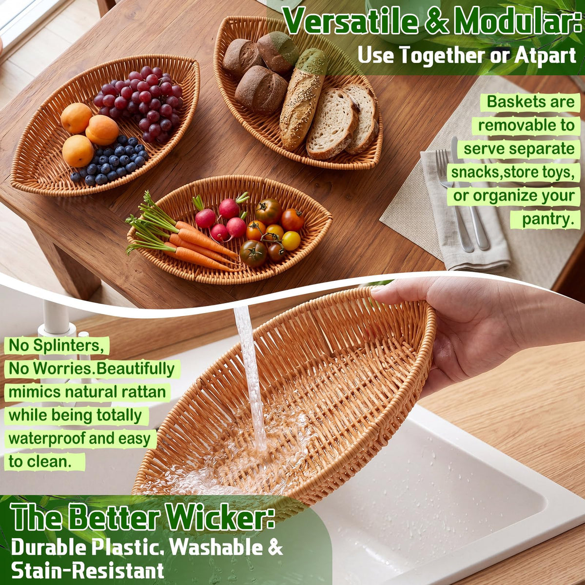 3 Tier Rattan Fruit Basket L324772