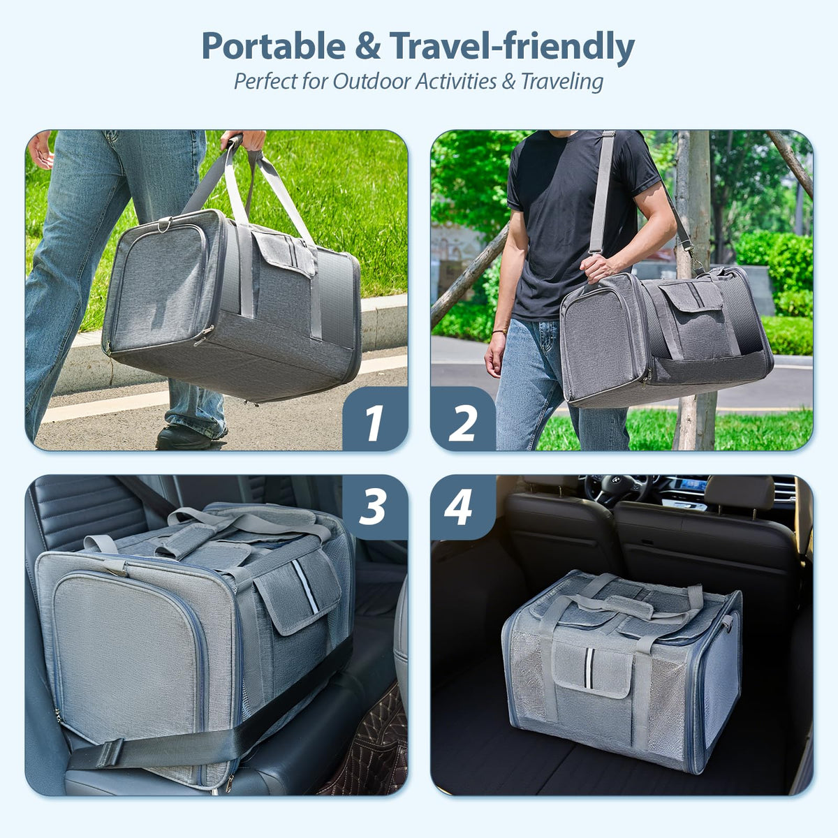 Large Expandable Soft-Sided Cat Carrier H17817