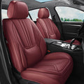Burgundy Leather Full Set Car Seat Covers B92077