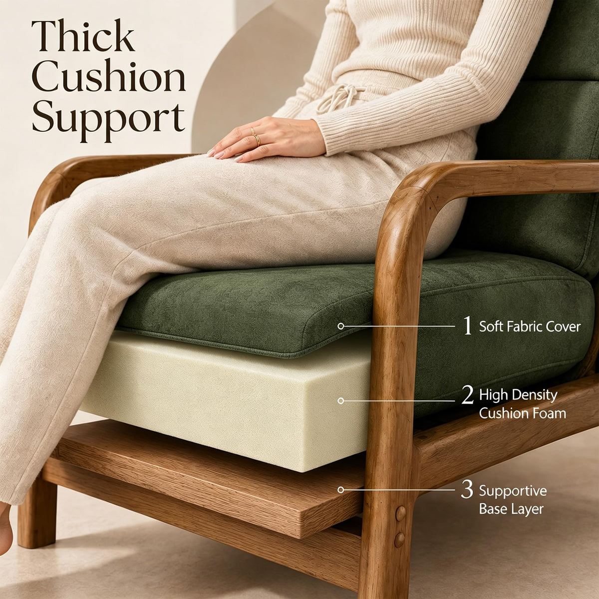 Mid-Century Modern Accent Chair Set of 2 Green A92478
