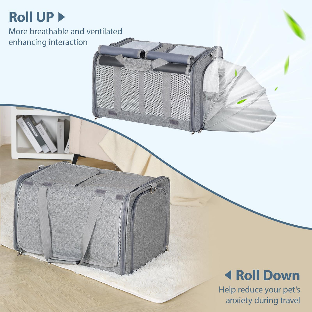 Large Expandable Soft-Sided Cat Carrier H17817