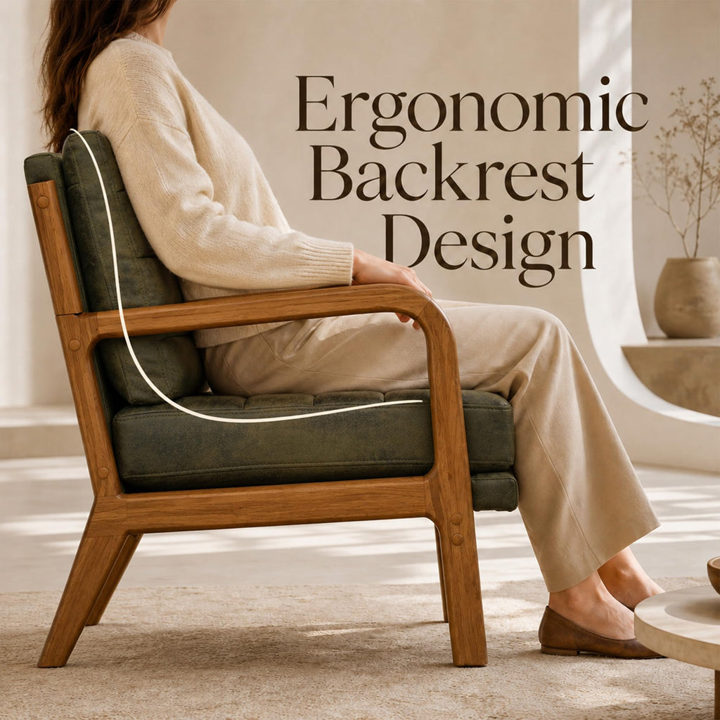 Mid-Century Modern Accent Chair Set of 2 Green A92478
