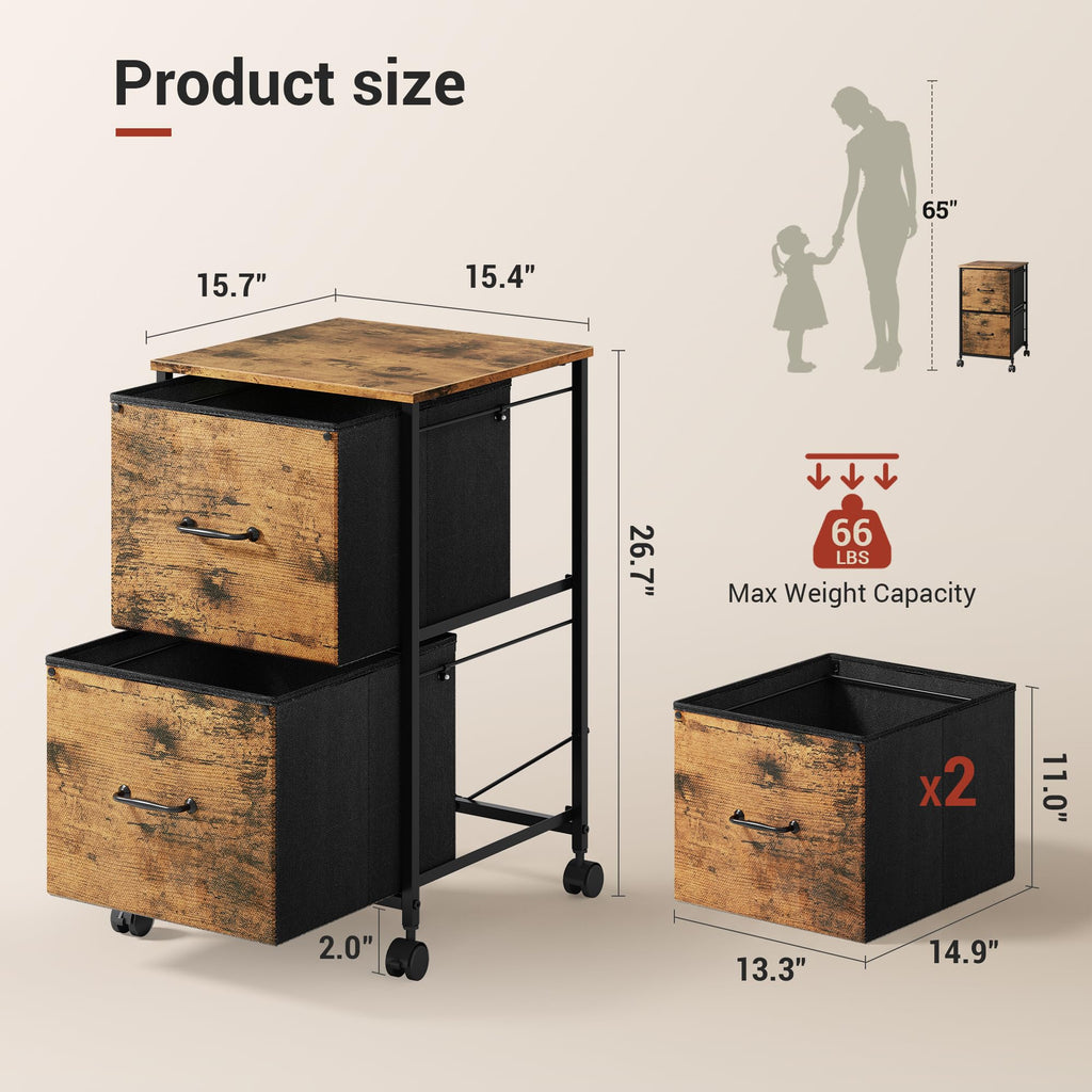 2 Drawer Mobile File Cabinet I493