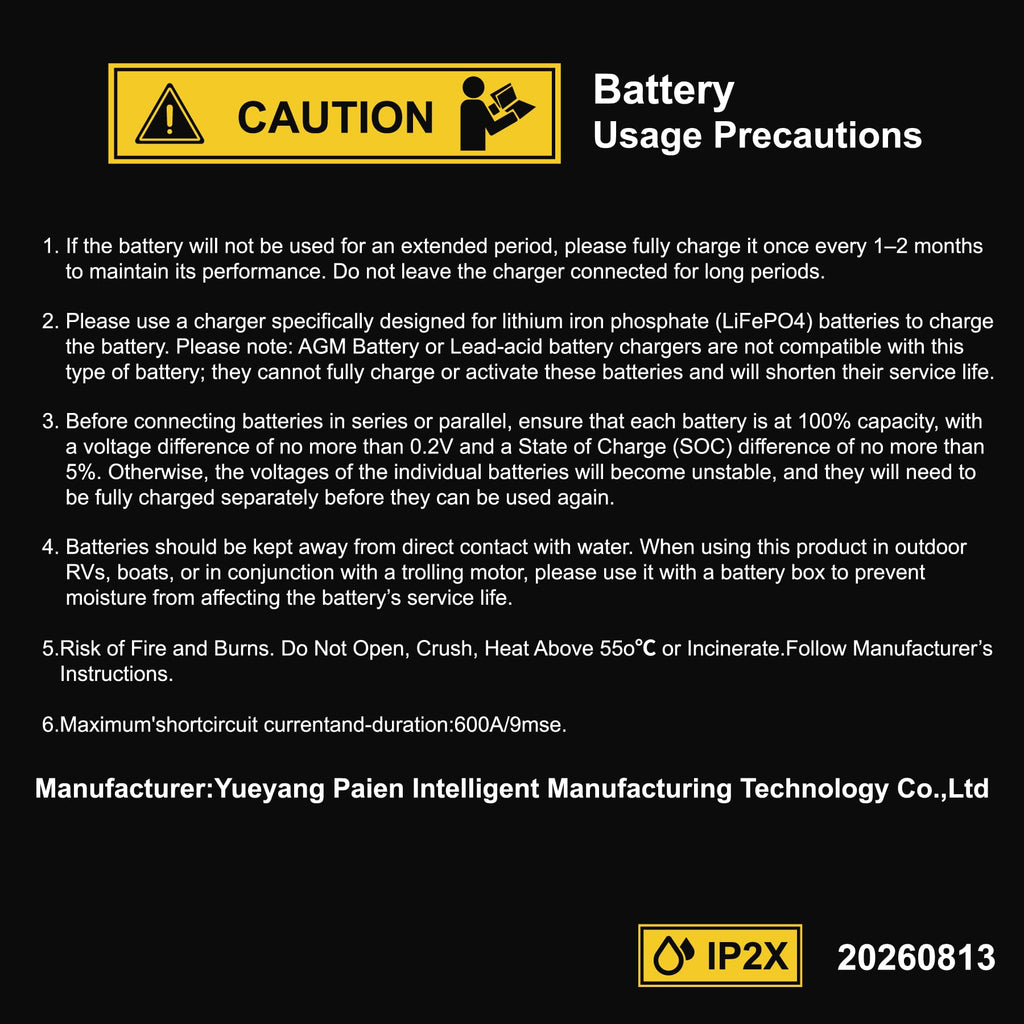 12V 100Ah LiFePO4 Lithium Battery 2 Pack C948