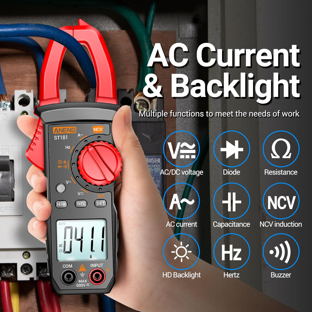 Digital Clamp Meter Multimeter Tester 4000 Count P18985