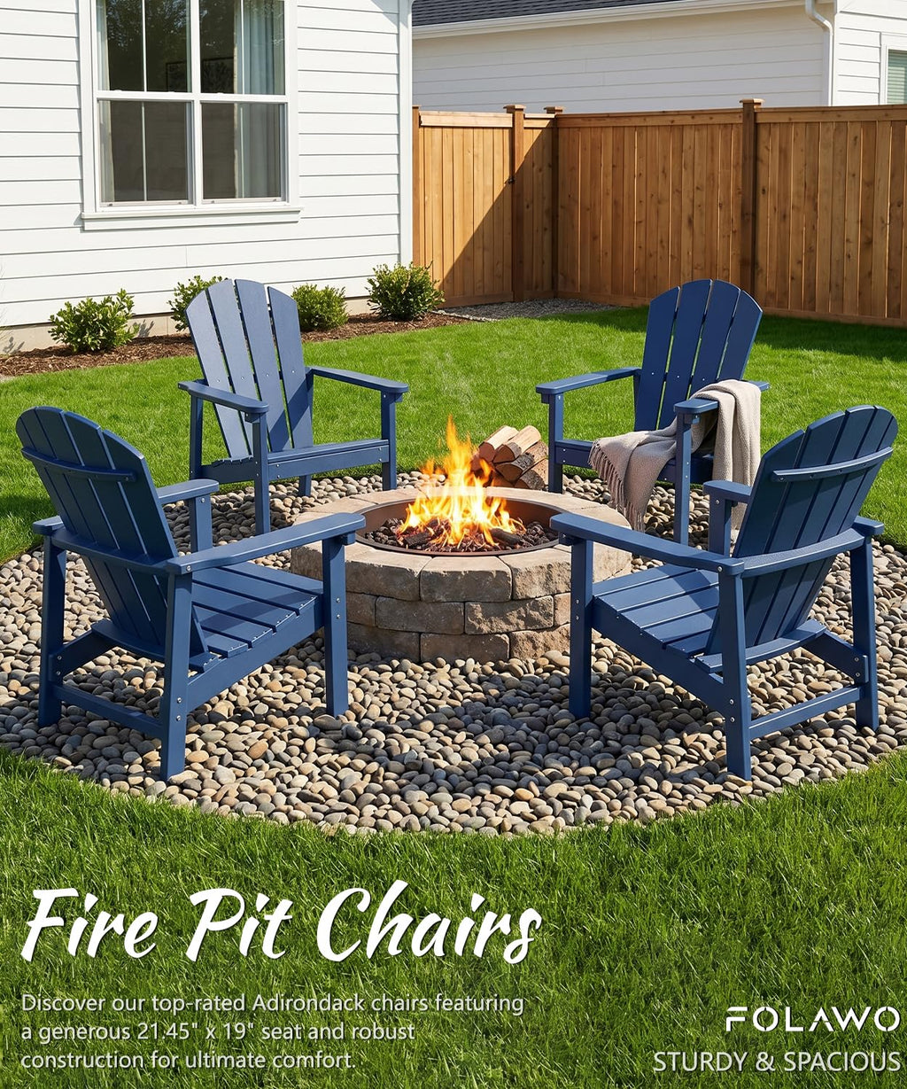 Navy Blue HDPE Adirondack Chair Set of 8 G1971