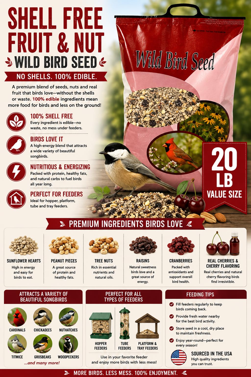 Fruit & Nut Bird Seed 20 lb H2010