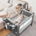 5-in-1 Pack and Play Baby Bassinet Bedside Sleeper Grey M36406