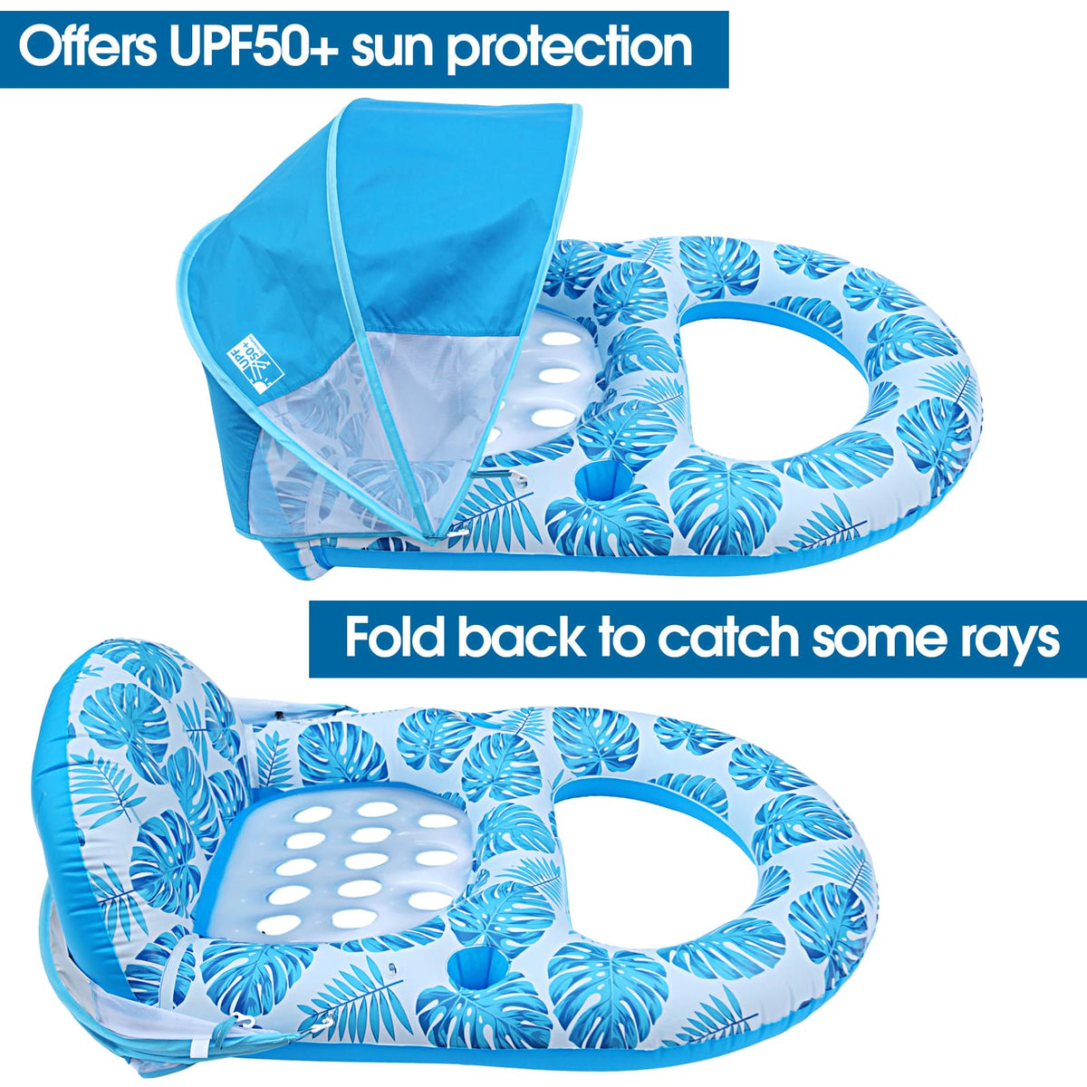 Extra Large Inflatable Pool Lounge Float with Canopy A6497