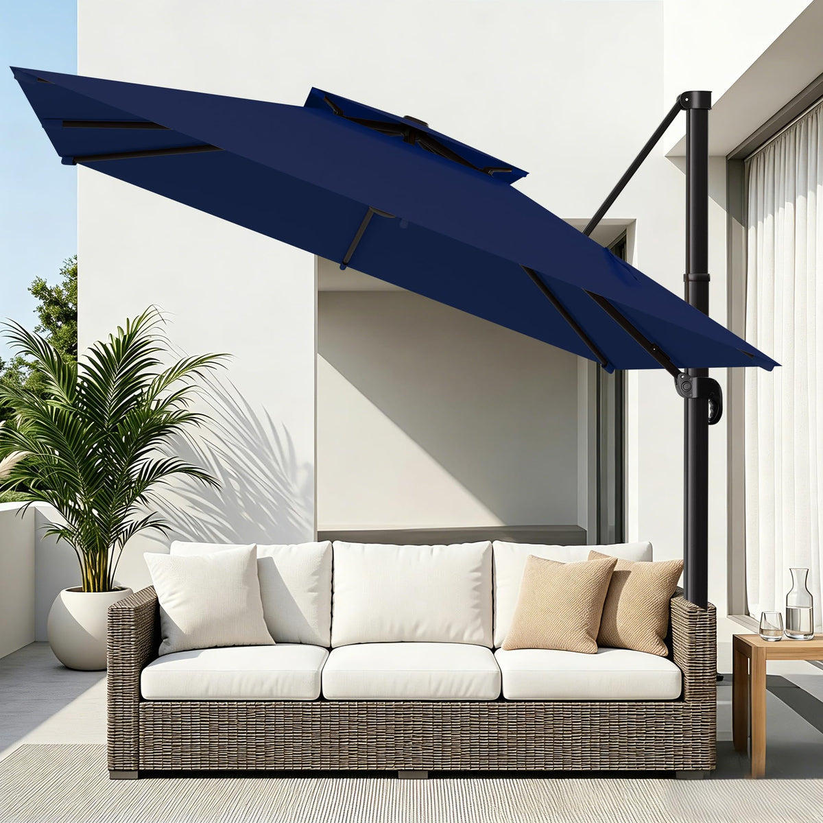 Navy Blue Cantilever Patio Umbrella J479118