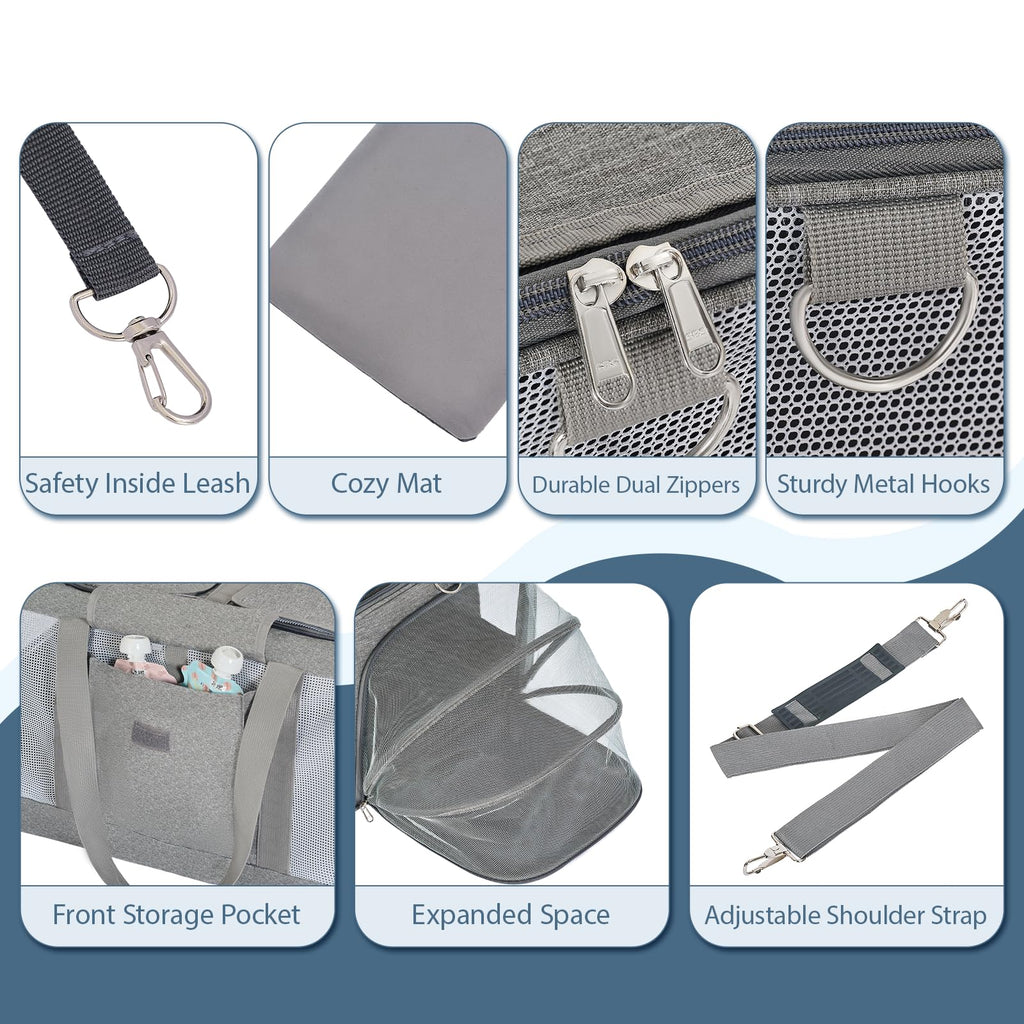 Large Expandable Soft-Sided Cat Carrier H17817